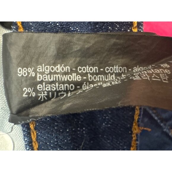 ZARA Size 2 Dark Blue Flared Denim Jeans High Rise Stretch Cotton Blend - Picture 9 of 15